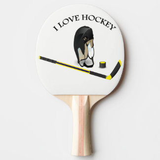 I Liebe Hockey Custom Design mit Stock und Helm Tischtennis Schläger