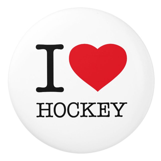 I LIEBE HOCKEY KERAMIKKNAUF (Vorderseite)