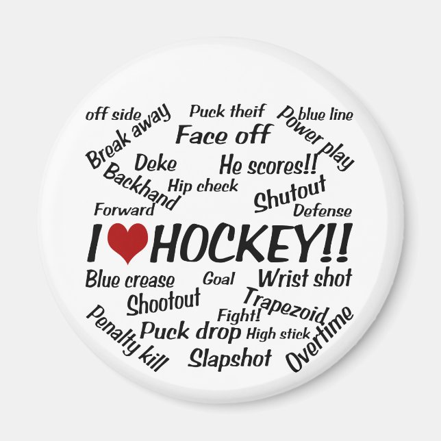 I Liebe Hockey Magnet (Vorne)