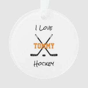 I Liebe Hockey Player NAME Sticks Sport Spaß Ornament