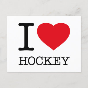 I LIEBE HOCKEY POSTKARTE