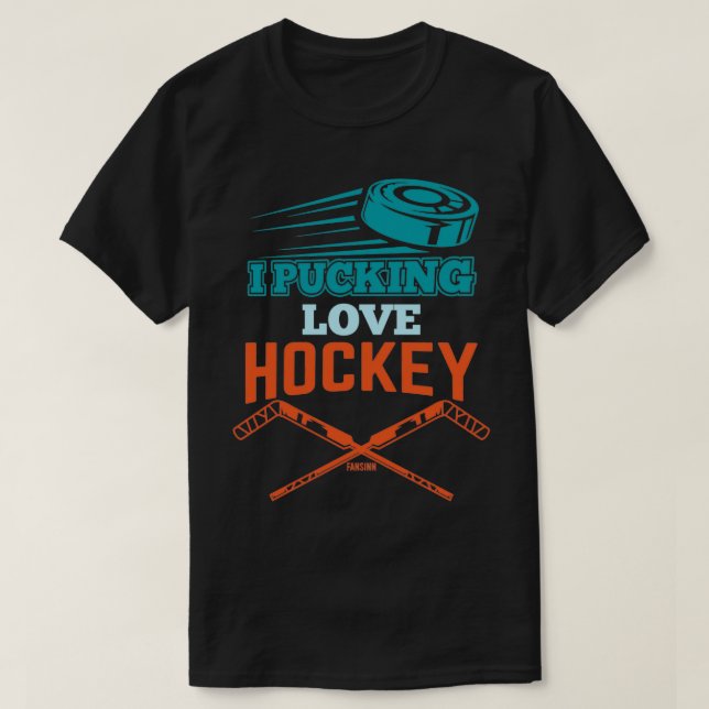 I Liebe Hockey Puck T-Shirt (Design vorne)