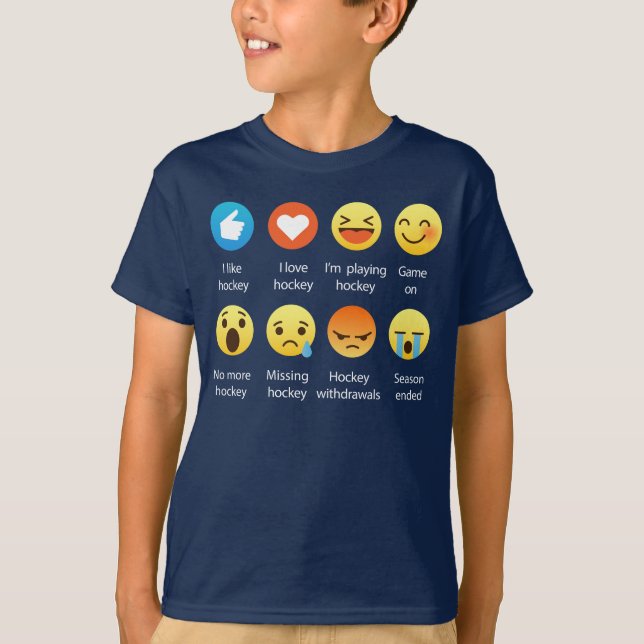 I Liebe HOCKEY SozialEmoticon (emoji) - weißer T-Shirt (Vorderseite)