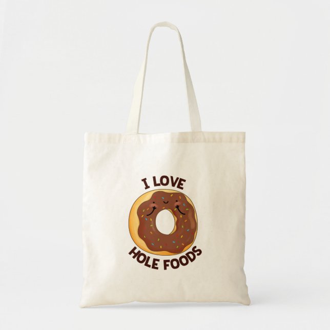 I Liebe Hole Foods Funny Donut Puff Tragetasche (Vorne)