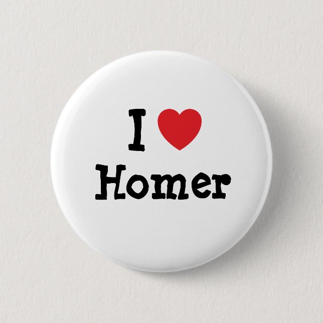 I Liebe Homer Herz Brauch personalisiert Button (Vorderseite)