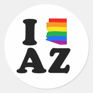 I LIEBE-HOMOSEXUELLES ARIZONA RUNDER AUFKLEBER