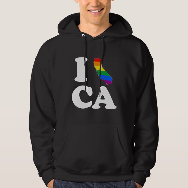 I LIEBE HOMOSEXUELLES KALIFORNIEN - WEISS - .PNG HOODIE (Vorderseite)
