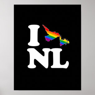 I LIEBE HOMOSEXUELLES NEUFUNDLAND - WEISS - .PNG POSTER