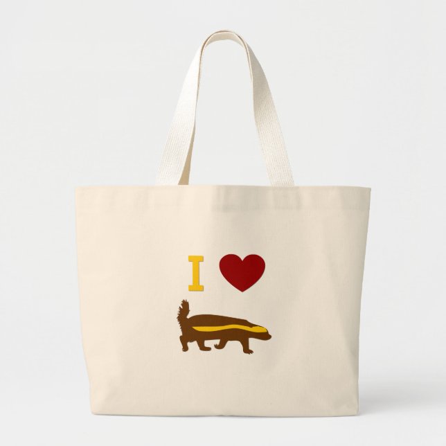 I Liebe Honey Badger Jumbo Stoffbeutel (Vorne)