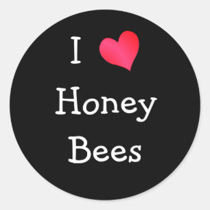 I Liebe Honey Bees Runder Aufkleber