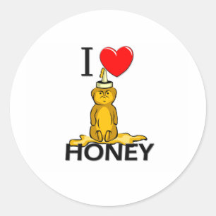I Liebe Honey Runder Aufkleber