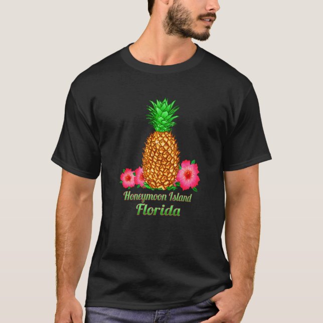 I Liebe Honeymoon Insel Florida Fl Ananas Flora T-Shirt (Vorderseite)