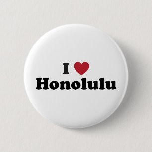 I Liebe Honolulu Hawaii Button