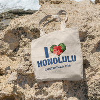 I Liebe Honolulu Niedlich Hawaii Hibiskus Blume
