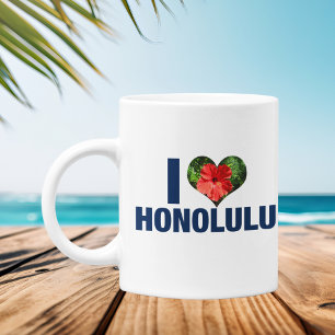 I Liebe Honolulu Niedliche hawaiianische Hibiskus  Kaffeetasse