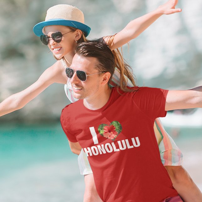 I Liebe Honolulu Niedliche hawaiianische Hibiskus  T-Shirt (Von Creator hochgeladen)