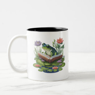 I Liebe Hoppy Endings Book Lovers Frog Zweifarbige Tasse