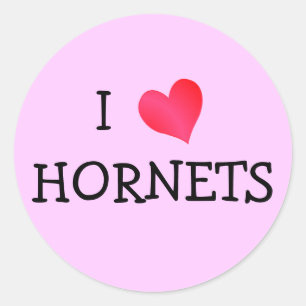 I Liebe Hornets Runder Aufkleber