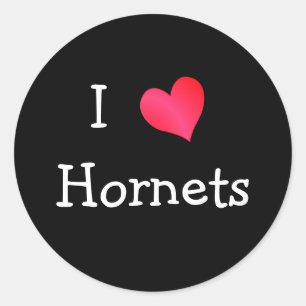 I Liebe Hornets Runder Aufkleber