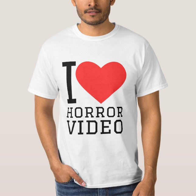 I Liebe Horror Videos T-Shirt (Vorderseite)