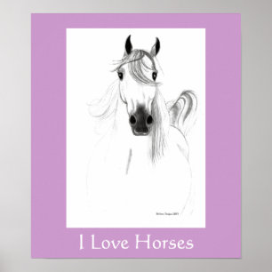 I Liebe Horses Poster - Maßgeschneidert