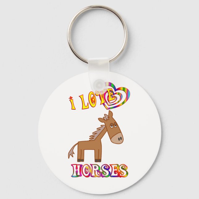 I LIEBE HORSES SCHLÜSSELANHÄNGER (Vorderseite)