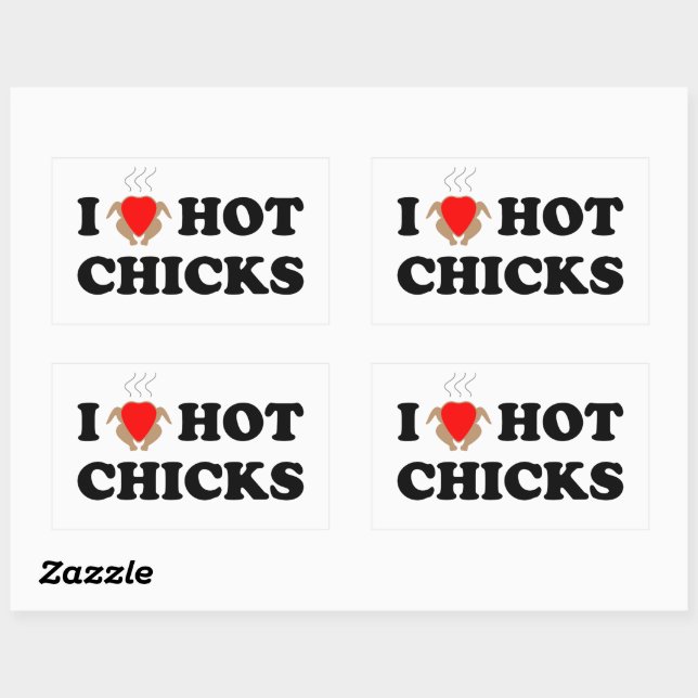 I Liebe Hot Chicks | Funny Sticker Set (Blatt)