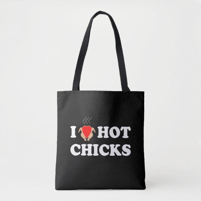 I Liebe Hot Chicks | Funny Tasche Schultertasche (Vorderseite)