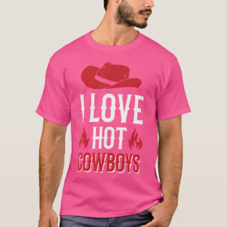 I Liebe Hot Cowboys Western Rodeo T-Shirt