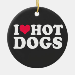 I Liebe Hot Dogs Keramik Ornament