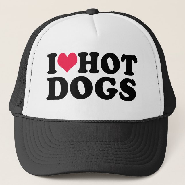 I Liebe Hot Dogs Truckerkappe (Vorderseite)