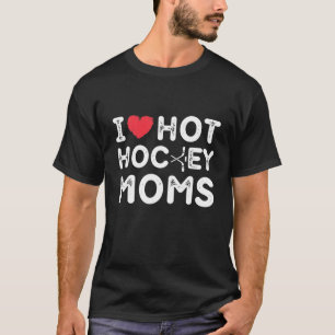 I Liebe Hot Hockey Mamas Herz Funny Vintag Distort T-Shirt