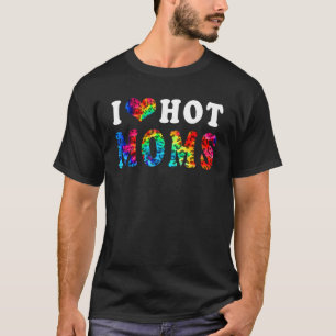 I Liebe Hot Mamas Leopard Gefärbte Krawatte Herz f T-Shirt