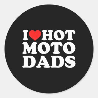 I Liebe Hot Moto Vaters Runder Aufkleber