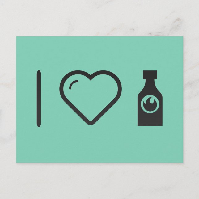 I Liebe Hot Sauce Postkarte (Vorderseite)