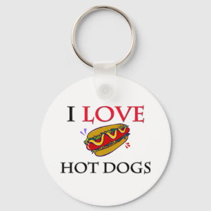 I Liebe-Hotdogs Schlüsselanhänger