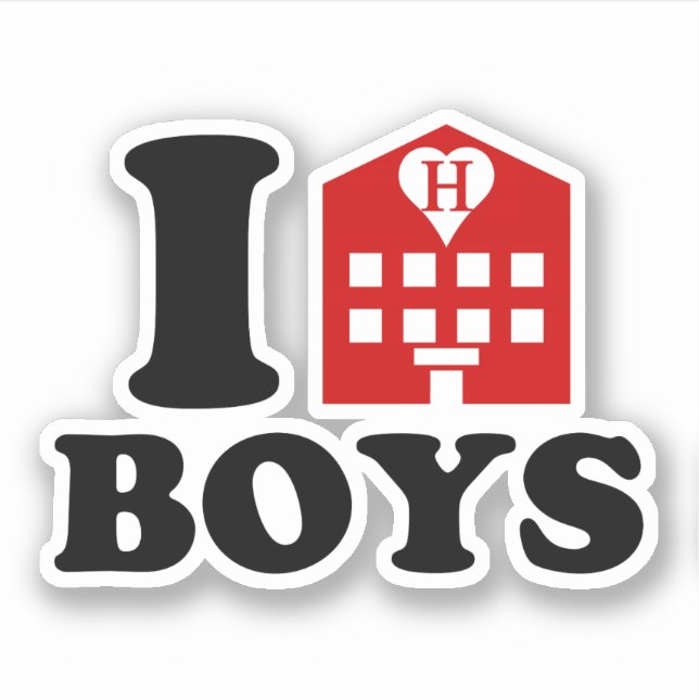 I Liebe Hotel Boys Aufkleber (Vorderseite)