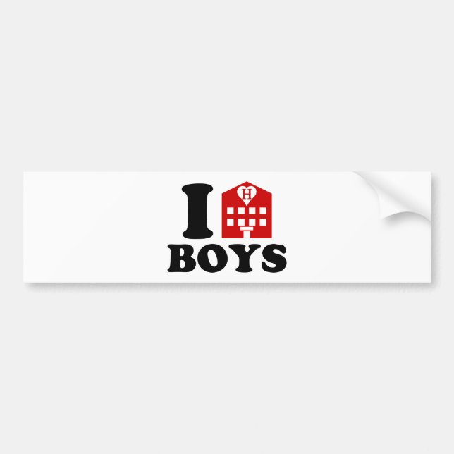 I Liebe Hotel Boys Autoaufkleber (Vorne)