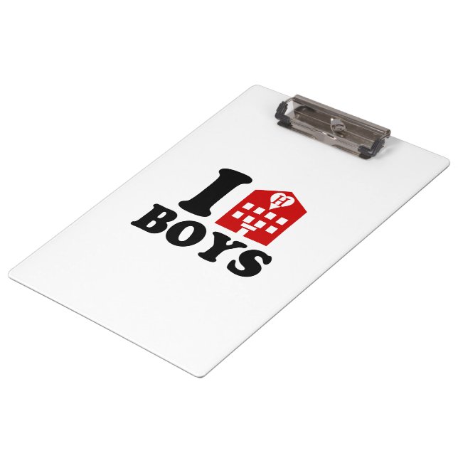 I Liebe Hotel Boys Klemmbrett (Schrägansicht)