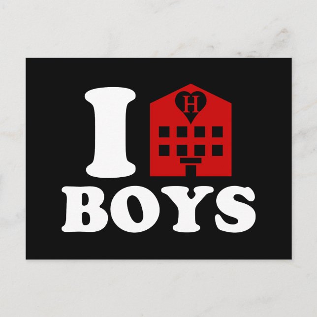 I Liebe Hotel Boys Postkarte (Vorderseite)