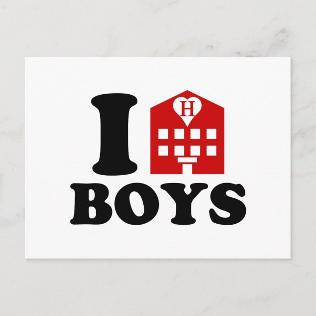 I Liebe Hotel Boys Postkarte (Vorderseite)