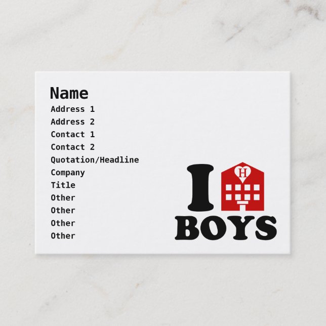 I Liebe Hotel Boys Visitenkarte (Vorderseite)