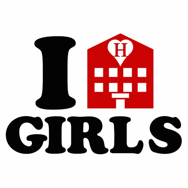 I Liebe Hotel Girls Freistehende Fotoskulptur (Vorne)