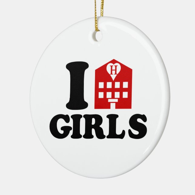 I Liebe Hotel Girls Keramikornament (Links)