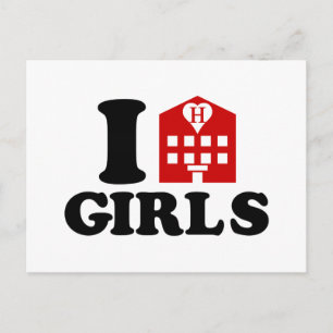I Liebe Hotel Girls Postkarte