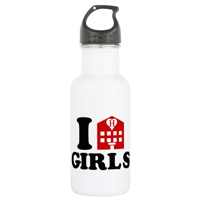 I Liebe Hotel Girls Trinkflasche (Vorderseite)