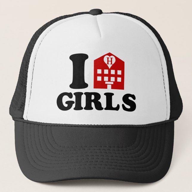 I Liebe Hotel Girls Truckerkappe (Vorderseite)
