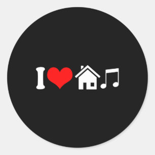 I Liebe House Music Electronic Music Runder Aufkleber