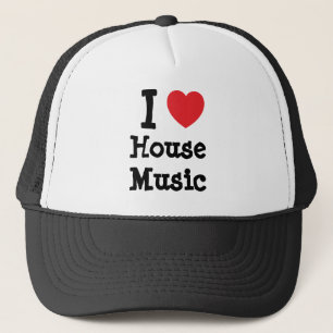I Liebe House Music heart custom personalisiert Truckerkappe