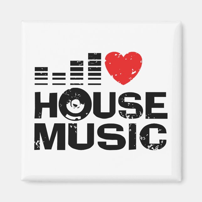 I Liebe House Music Magnet (Vorne)